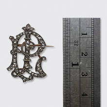 Load image into Gallery viewer, Rose-Cut Diamond &#39;PL&#39; Monogram Brooch