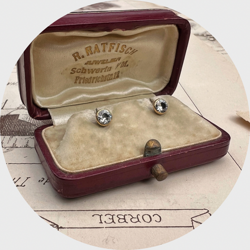 Old European-Cut Stud Earrings, 0.60 carats combined