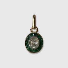 Load image into Gallery viewer, Diamond &amp; Emerald Cluster Pendant