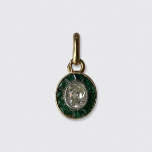 Diamond & Emerald Cluster Pendant