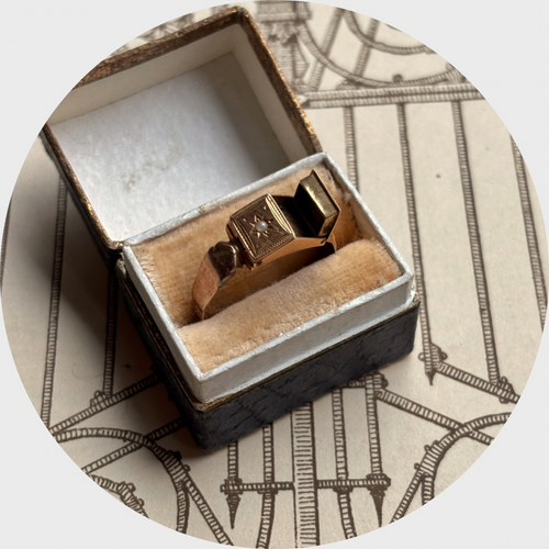 Antique Gold Ring with Two Hidden Compartments