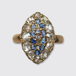 Edwardian Sapphire & Diamond Marquise Ring