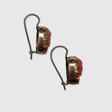 Load image into Gallery viewer, Georgian Coral Cameo Earrings