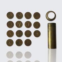 Load image into Gallery viewer, 19th Century Round Wax Seal Etui with Fifteen Double-Sided Seals