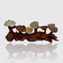 Load image into Gallery viewer, Chinese Boxwood &amp; Hardstone Lingzhi Brush Holder