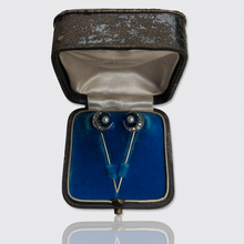 Load image into Gallery viewer, Set of Two Antique Crescent Moon Pins in Original Box