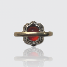 Load image into Gallery viewer, Vintage Fire Opal &amp; Diamond Cluster Ring