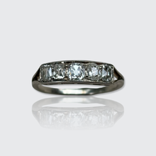 Load image into Gallery viewer, Art Deco White Gold Antique-Cut Diamond Five Stone Ring