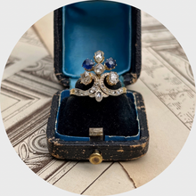 Load image into Gallery viewer, Belle Epoque Sapphire &amp; Diamond Tiara Ring