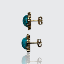 Load image into Gallery viewer, Victorian Turquoise &amp; Diamond Earrings