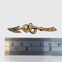 Load image into Gallery viewer, 19th Century Rose-Cut Diamond Curled Arrow Brooch