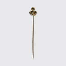 Load image into Gallery viewer, Antique Chrysoberyl &amp; Diamond Clover Stickpin