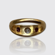 Load image into Gallery viewer, Vintage Heart-Shaped Rubies &amp; Diamond Ring