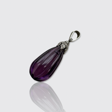 Load image into Gallery viewer, Vintage Amethyst &amp; Diamond Drop Pendant