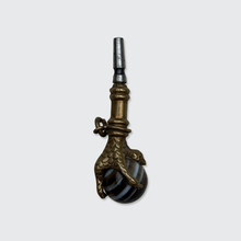 Load image into Gallery viewer, Antique Brass &amp; Agate Claw Watch Key Pendant
