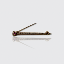 Load image into Gallery viewer, Art Deco Ruby &amp; Diamond Lucky Nail Brooch