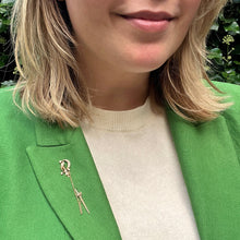 Load image into Gallery viewer, Rose Gold &amp; Diamond Sword Jabot Pin