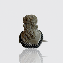 Load image into Gallery viewer, 19th Century Grand Tour Lava Stone Faun Brooch