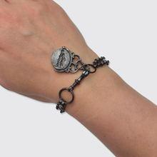 Load image into Gallery viewer, 18th Century Iron Watch Chain Bracelet with Swivel Fob