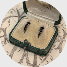 Load image into Gallery viewer, Victorian Onyx 'Huggie' Hoop Earrings