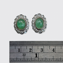 Load image into Gallery viewer, Vintage Emerald &amp; Diamond Cluster Earrings