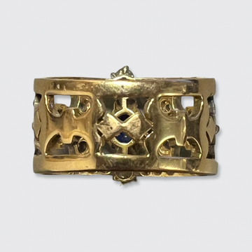 BELLE ÉPOQUE Sapphire 1-1 Belle Epoque Sapphire & Diamond Fleur-de-Lis Band Ring