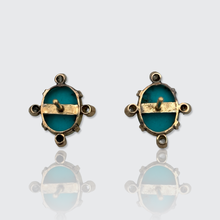 Load image into Gallery viewer, Victorian Turquoise &amp; Diamond Earrings
