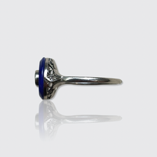 Load image into Gallery viewer, Art Deco Platinum, Lapis Lazuli &amp; Diamond Target Ring