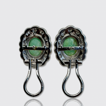Load image into Gallery viewer, Vintage Emerald &amp; Diamond Cluster Earrings