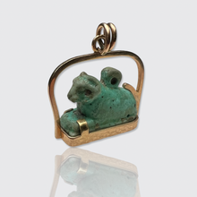 Load image into Gallery viewer, Egyptian Revival Faience Khnum Ram&#39;s Amulet Pendant