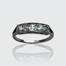 Load image into Gallery viewer, Art Deco White Gold Antique-Cut Diamond Five Stone Ring