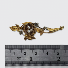 Load image into Gallery viewer, 19th Century Victorian &amp; Pearl Bird's Nest Brooch