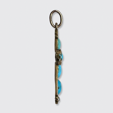 Load image into Gallery viewer, Victorian Turquoise &amp; Diamond Cross Pendant