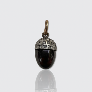 Victorian Garnet & Rose-Cut Diamond Acorn Pendant