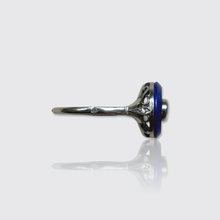 Load image into Gallery viewer, Art Deco Platinum, Lapis Lazuli &amp; Diamond Target Ring