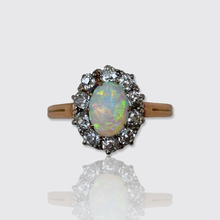 Load image into Gallery viewer, 19th Century Opal &amp; Diamond Cluster Ring