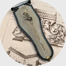 Load image into Gallery viewer, Enamel, Pearl &amp; Diamond Saber Pin