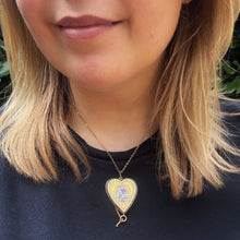Load image into Gallery viewer, 19th Century Locked Heart Hairwork Locket Pendant