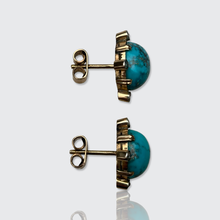 Load image into Gallery viewer, Victorian Turquoise &amp; Diamond Earrings