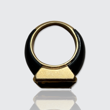 Load image into Gallery viewer, Vintage Citrine, Wood &amp; Gold Statement Ring