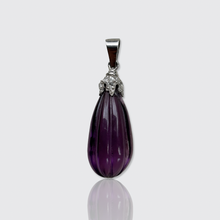 Load image into Gallery viewer, Vintage Amethyst &amp; Diamond Drop Pendant