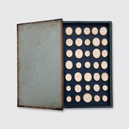 Grand Tour Intaglio Plaster in Book Casing by Antonio Odelli
