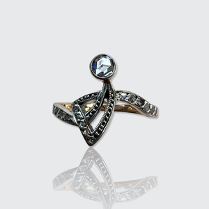 Art Deco Diamond Swirl Ring