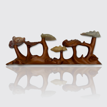 Load image into Gallery viewer, Chinese Boxwood &amp; Hardstone Lingzhi Brush Holder
