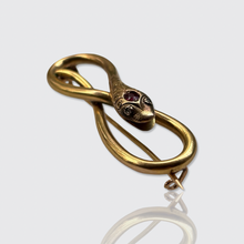 Load image into Gallery viewer, Victorian Ruby &amp; Diamond Snake Brooch