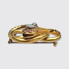 Load image into Gallery viewer, Victorian Coiling Snake Brooch