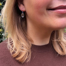 Load image into Gallery viewer, Antique Moonstone and Sapphire Drop Earrings