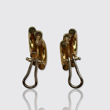 Load image into Gallery viewer, Vintage 18k Yellow Gold Three-Band Earrings