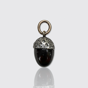 Victorian Garnet & Rose-Cut Diamond Acorn Pendant