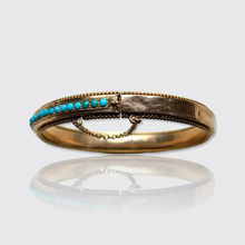 Load image into Gallery viewer, Victorian 18k Gold Turquoise Bracelet